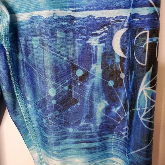 EVOLUTION AND CREATION leggings moon waterfall blue yoga S - Picture 5 of 7
